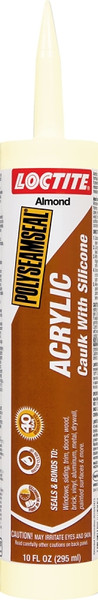Loctite POLYSEAMSEAL 1507598 Acrylic Caulk, Almond, -5 to 170 deg F, 10 oz Cartridge [SKU: ORG6470249]