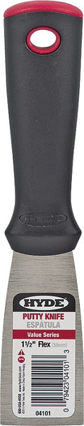 HYDE Value 04101 Putty Knife, 1-1/2 in W Blade, HCS Blade, Polypropylene Handle, Ergonomic Handle [SKU: ORG6561542]
