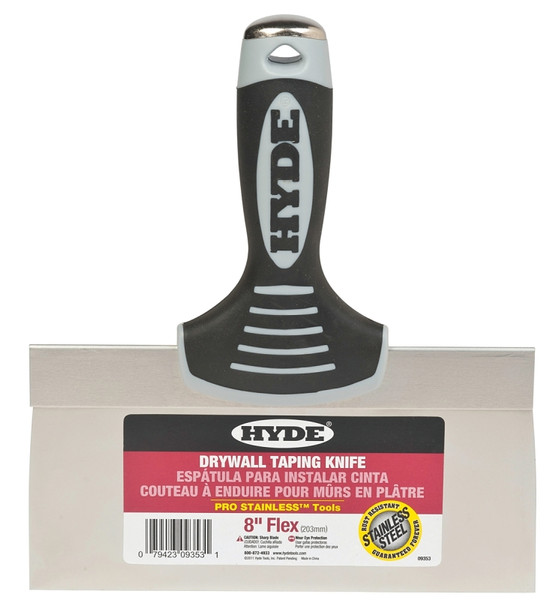 HYDE 09353 Knife, 8 in W Blade, 3 in L Blade, Stainless Steel Blade, Single-Edge Blade, Soft-Grip Handle [SKU: ORG7002322]