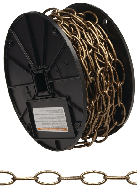 Campbell 072-2000 Decorator Chain, #10, 60 ft L, 35 lb Working Load, Metal, Brass [SKU: ORG6420608]