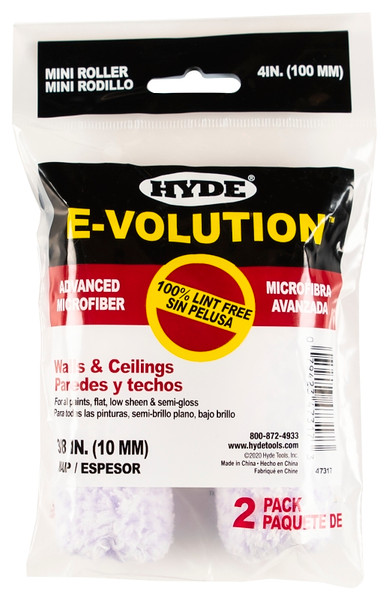 HYDE E-volution 47317 Mini Roller Cover, 3/8 in Thick Nap, 4 in L [SKU: ORG7415094]