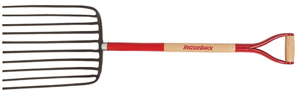 RAZOR-BACK 76144 Cotton Seed Fork, 15-3/4 in W Tine, 16 in L Tines, Diamond Shaped Tine, 10 -Tine, Steel Tine [SKU: ORG6430425]