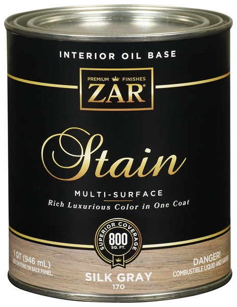 ZAR 17012 Interior Wood Stain, Silk Gray, Liquid, 1 qt, Can [SKU: ORG4188199]