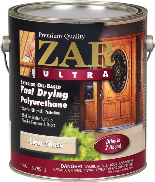 ZAR 34013 Exterior Polyurethane, Gloss, Liquid, Amber, 1 gal, Can [SKU: ORG4672077]