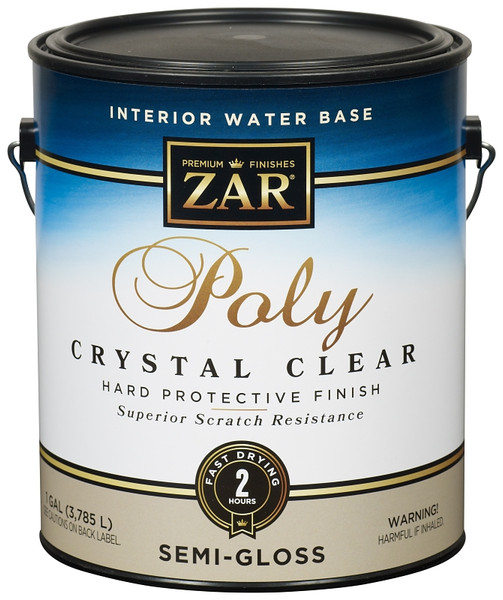 Aqua ZAR 34513 Polyurethane, Semi-Gloss, Liquid, Crystal Clear, 1 gal, Can [SKU: ORG0090597]