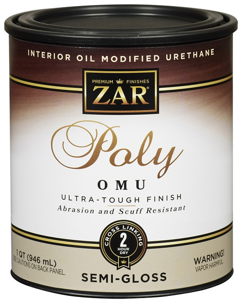 ZAR 36112 Polyurethane, Semi-Gloss, Liquid, Milky Clear, 1 qt, Can [SKU: ORG4842498]