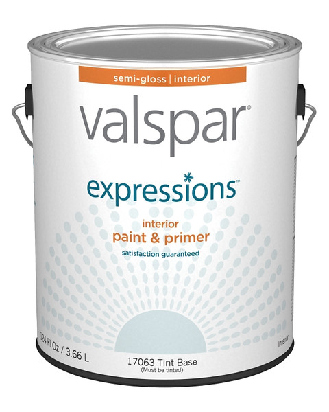 Valspar Expressions 005.0017063.007 Interior Paint, Semi-Gloss, Tint, 1 gal, Can, Latex Base, Resists: Fade, Stain [SKU: ORG6413819]