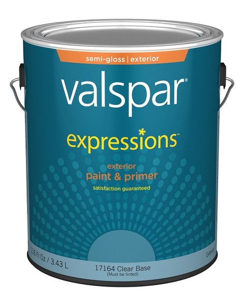 Valspar Expressions 005.0017164.007 Paint and Primer, Semi-Gloss, Clear Base, 1 gal [SKU: ORG6520217]