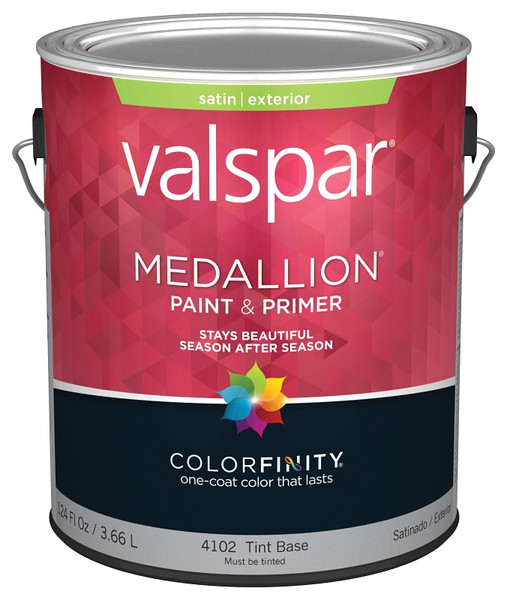 Valspar 027.0004102.007 Exterior House Paint, Satin, Tint Base, 1 gal [SKU: ORG6415848]