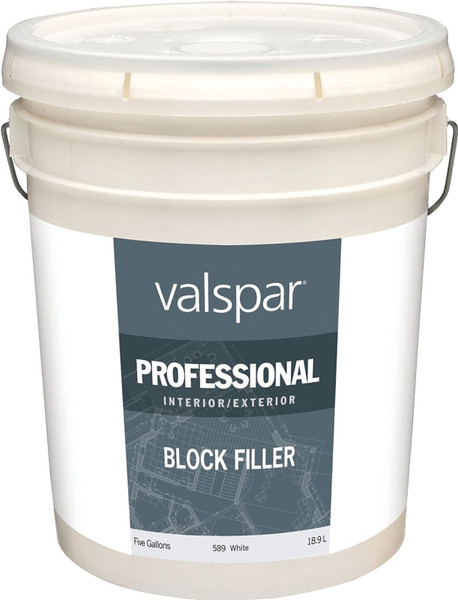 Valspar 044.0000589.008 Professional Block Filler, White, Liquid, 5 gal Pail [SKU: ORG6435119]
