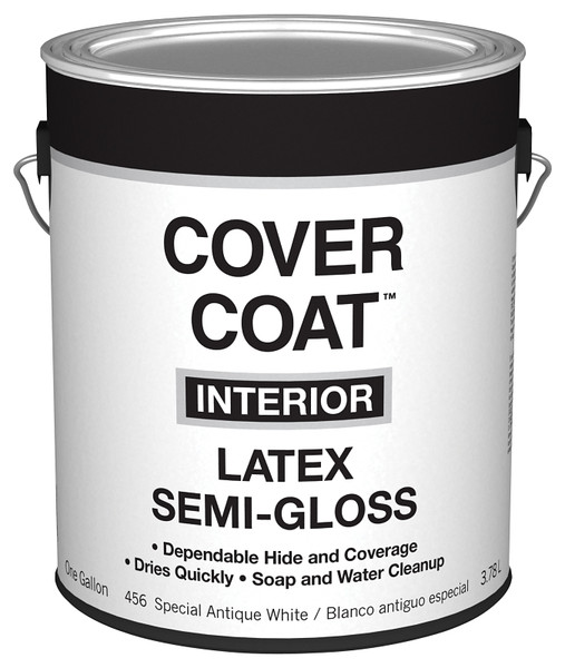 Valspar 455 Series 044.0000456.007 Interior Paint, Semi-Gloss, Special Antique White, 1 gal, Can, Latex Base [SKU: ORG6759377]