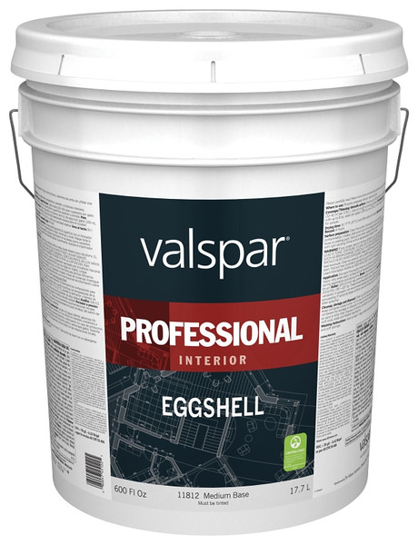 Valspar 11800 Series 045.0011812.008 Interior Paint, Eggshell, Medium, 5 gal, Pail, Latex Base [SKU: ORG8902652]