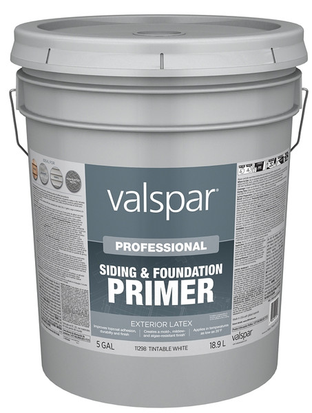 Valspar Professional 11298 Series 045.0011298.008 Exterior Primer, White, 5 gal [SKU: ORG6146922]