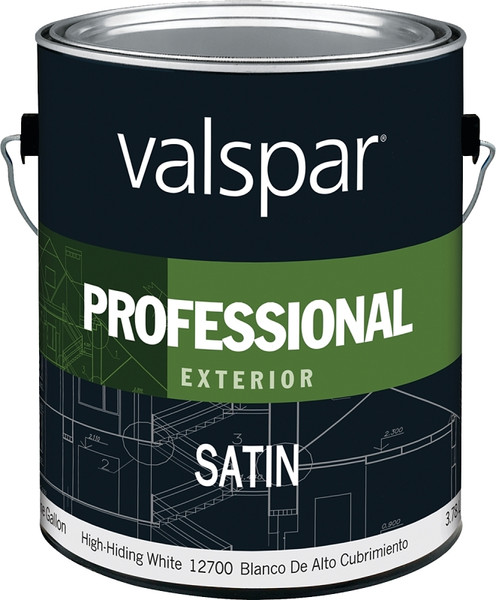 Valspar 045.0012700.007 Exterior House Paint, Satin, White, 1 gal [SKU: ORG5849047]