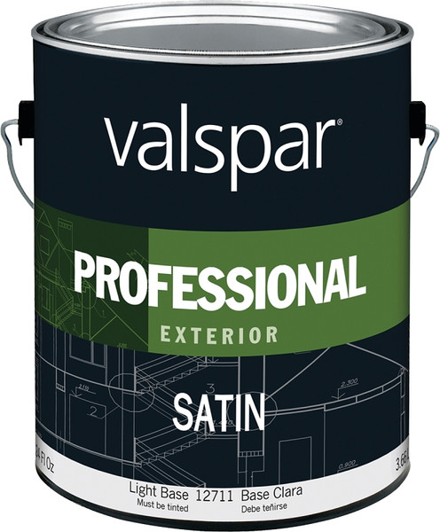 Valspar Professional 045.0012711.007 Exterior Paint, Satin, 1 gal [SKU: ORG5849062]