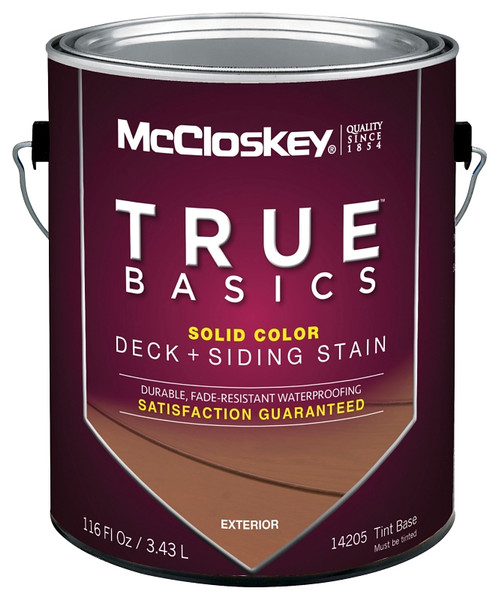 McCloskey True Basics 080.0014205.007 Deck and Siding Stain, Tint Base, Liquid, 1 gal [SKU: ORG5986625]