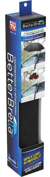 BETTERBRELLA 1673 Compact Umbrella with Reverse-Open Technology, Nylon/Polyester Fabric, Black Fabric, 14 in OAH [SKU: ORG4546669]