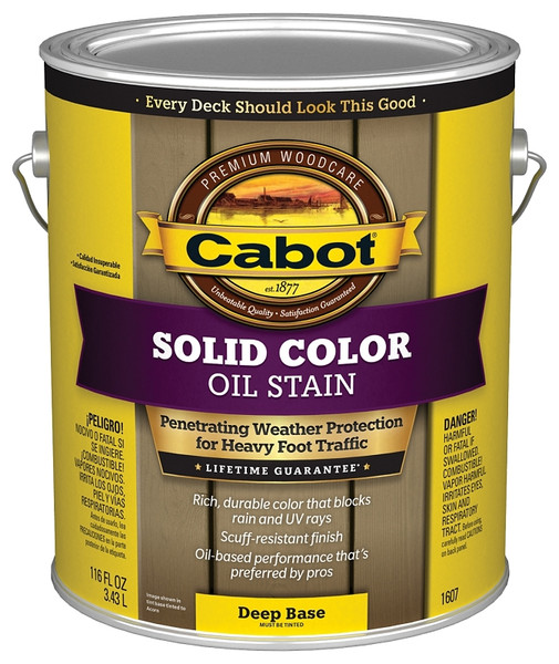 Cabot 140.0001607.007 Decking Stain, Opaque, Deep Base, Liquid, 1 gal [SKU: ORG2613784]