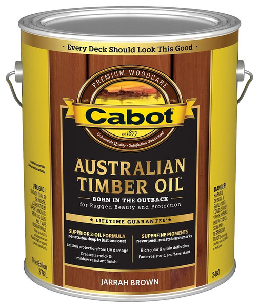 Cabot 3400 140.0003460.007 Australian Timber Oil, Jarrah Brown, Liquid, 1 gal, Can [SKU: ORG6942817]