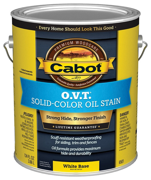 Cabot O.V.T. 140.0006501.007 Oil Stain, Flat, White, Liquid, 1 gal [SKU: ORG6999916]