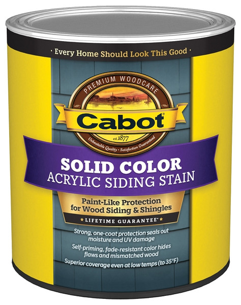 Cabot 800 Series 140.0000807.005 Solid Color Siding Stain, Natural Flat, Liquid, 1 qt, Can [SKU: ORG9435686]