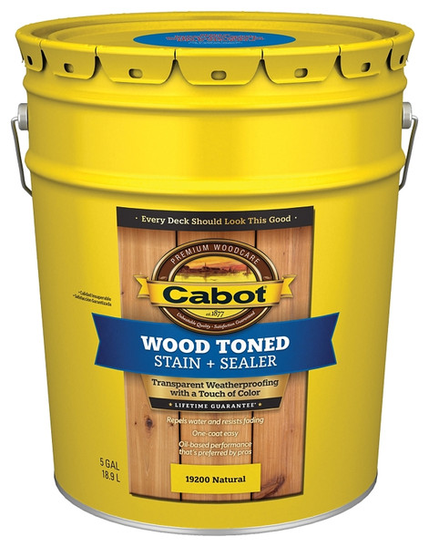 Cabot 140.0019200.008 Deck and Siding Stain, Natural, Liquid, 5 gal, Can [SKU: ORG7252075]