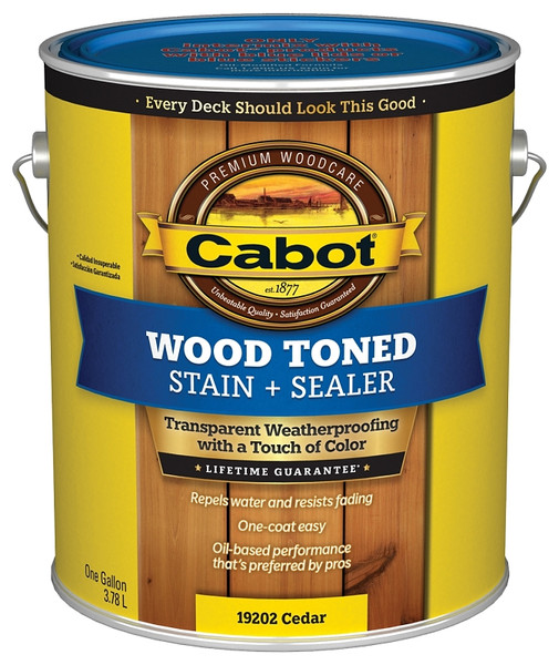 Cabot 19200 Series 140.0019202.007 Exterior Stain, Wood Toned, Cedar, Liquid, 1 gal, Can [SKU: ORG7252083]