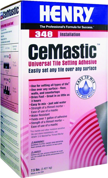 HENRY CeMastic 348 TileFlex Series 12070 Tile Setting Adhesive, Powder, 7.5 lb Box [SKU: ORG6320931]