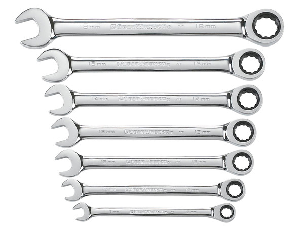 GearWrench 9417 Wrench Set, 7-Piece, Steel, Polished Chrome, Specifications: Metric Measurement [SKU: ORG6988513]