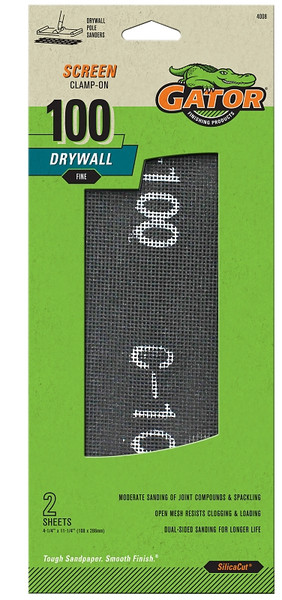 Gator 4008 Sandscreen, 11-1/4 in L, 4-1/4 in W, 100 Grit, Medium, Silicon Carbide Abrasive [SKU: ORG4659116]