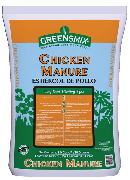 GREENSMIX WGM03225 Chicken Manure, 1 cu-ft Bag [SKU: ORG4422424]