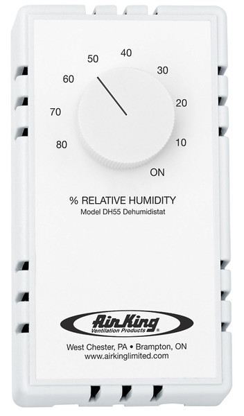 Air King DH55 Humidity Sensing Switch, White, For: Exhaust Fans [SKU: ORG3302494]