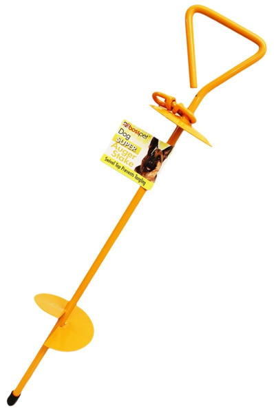 Boss Pet PDQ 01313 Super Stake, Auger, 24 in L Belt/Cable, Steel, Bright Yellow [SKU: ORG1867795]