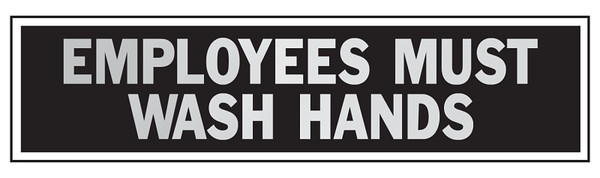 HY-KO 443 Princess Sign, Rectangular, EMPLOYEES MUST WASH HANDS, Gray Legend, Red Background, Aluminum [SKU: ORG4676649]