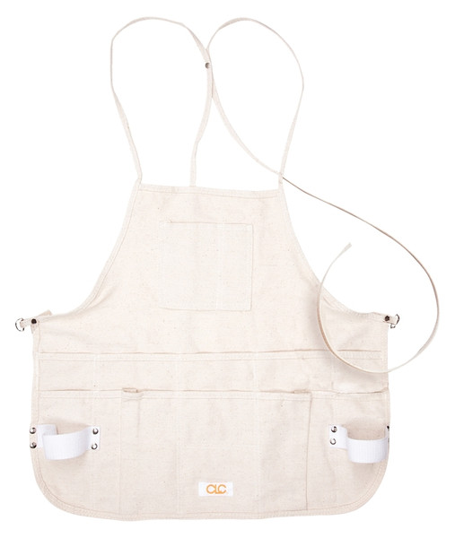 CLC Tool Works Series C10 Bib Apron, 29 to 46 in Waist, Cotton, White, 12-Pocket [SKU: ORG7511215]