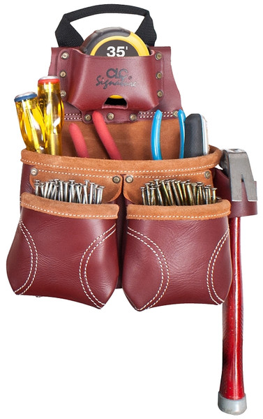 CLC 21428 Nail and Tool Bag, 10-Pocket, Leather, Chestnut [SKU: ORG3877461]