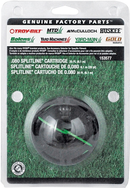 MTD 49U3577L953 Round Line Cartridge, 0.08 in Dia, 20 ft L, Aluminum/Co-Polymer, Green [SKU: ORG9131178]