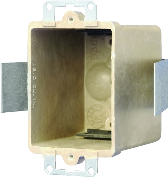 fiberglassBOX 9361-ESK Switch/Outlet Box, 1 -Gang, 2 -Outlet, 4 -Knockout, Fiberglass/Polyester, Off-White [SKU: ORG7911084]