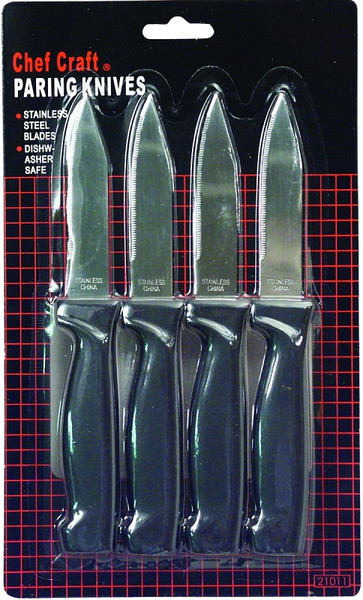 CHEF CRAFT 20980 Paring Knife Set, Stainless Steel Blade, White Handle [SKU: ORG8513772]