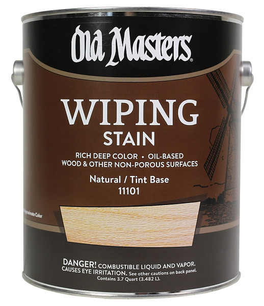Old Masters 11101 Wiping Stain, Natural Tint Base, Liquid, 1 gal, Can [SKU: ORG8588394]