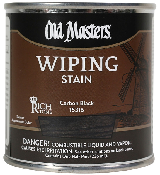 Old Masters 15316 Wiping Stain, Carbon Black, Liquid, 0.5 pt [SKU: ORG3911583]