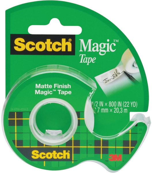 Scotch Magic 119 Office Tape, 800 in L, 1/2 in W, Plastic Backing [SKU: ORG6945091]