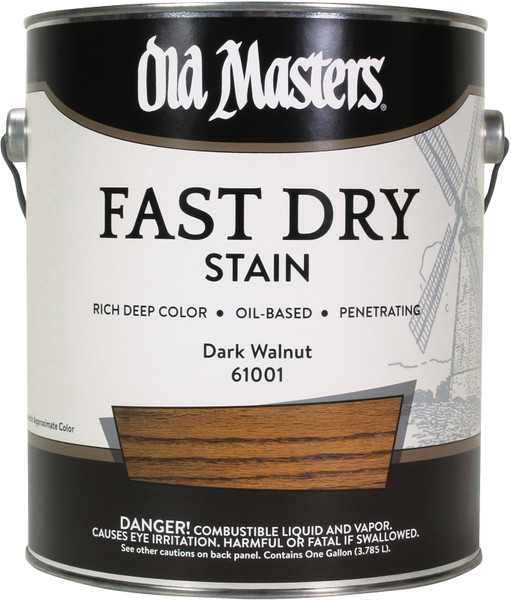 Old Masters 61001 Fast Dry Stain, Dark Walnut, Liquid, 1 gal [SKU: ORG1114867]