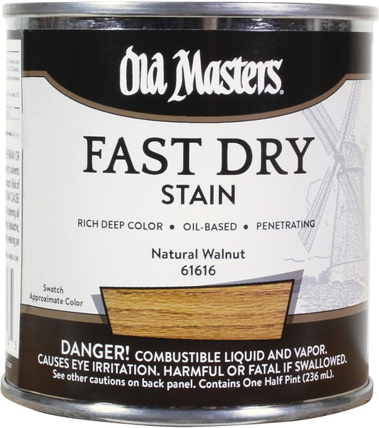 Old Masters 61616 Fast Dry Stain, Natural Walnut, Liquid, 1/2 pt [SKU: ORG1113828]
