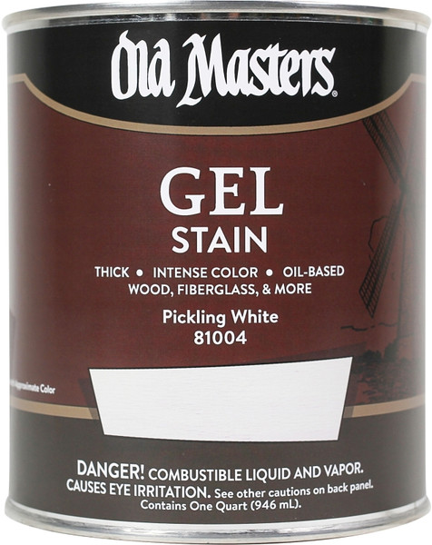 Old Masters 81004 Gel Stain, Pickling White, Liquid, 1 qt, Can [SKU: ORG6813273]
