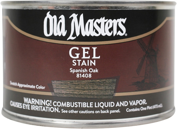 Old Masters 81408 Gel Stain, Spanish Oak, Liquid, 1 pt, Can [SKU: ORG1427798]