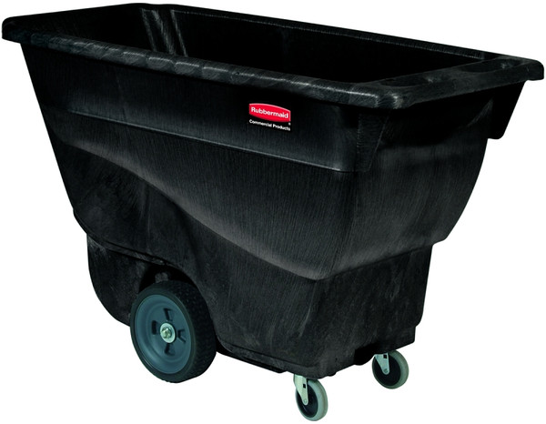 Rubbermaid FG9T1300BLA Utility Tilt Truck, 450 lb Load, 13.5 cu-ft, 4-Caster, Black, 57-3/8 in OAL, 26-7/8 in OAW [SKU: ORG8913949]