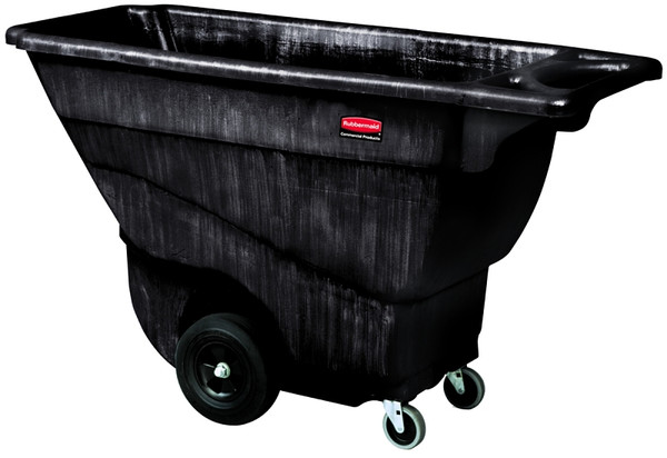 Rubbermaid FG9T1400BLA Tilt Truck, 850 lb Load, 13.5 cu-ft, 4-Caster, Black, 57-3/8 in OAL, 26-7/8 in OAW [SKU: ORG8914004]