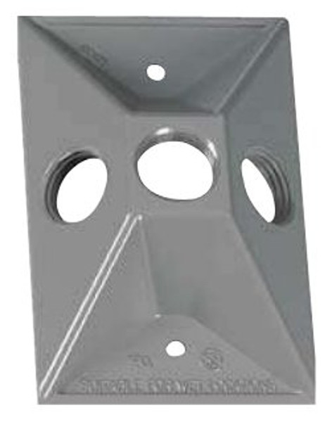 BWF 813-1 Lampholder Cover, 4-1/2 in L, 2-7/8 in W, Rectangular, Metal, Gray [SKU: ORG1718733]