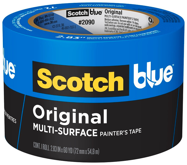ScotchBlue 2090-3A Painter's Tape, 60 yd L, 3 in W, Crepe Paper Backing, Blue [SKU: ORG6816987]